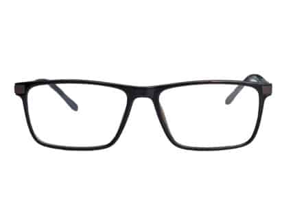 Brown Rectangular Unisex Eyeglasses
