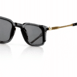 Luxury Square Black Sunglasses for Men & Women | Gold Metal Frame Detail | UV400 Protection | Premium Fashion Shades - Image 5