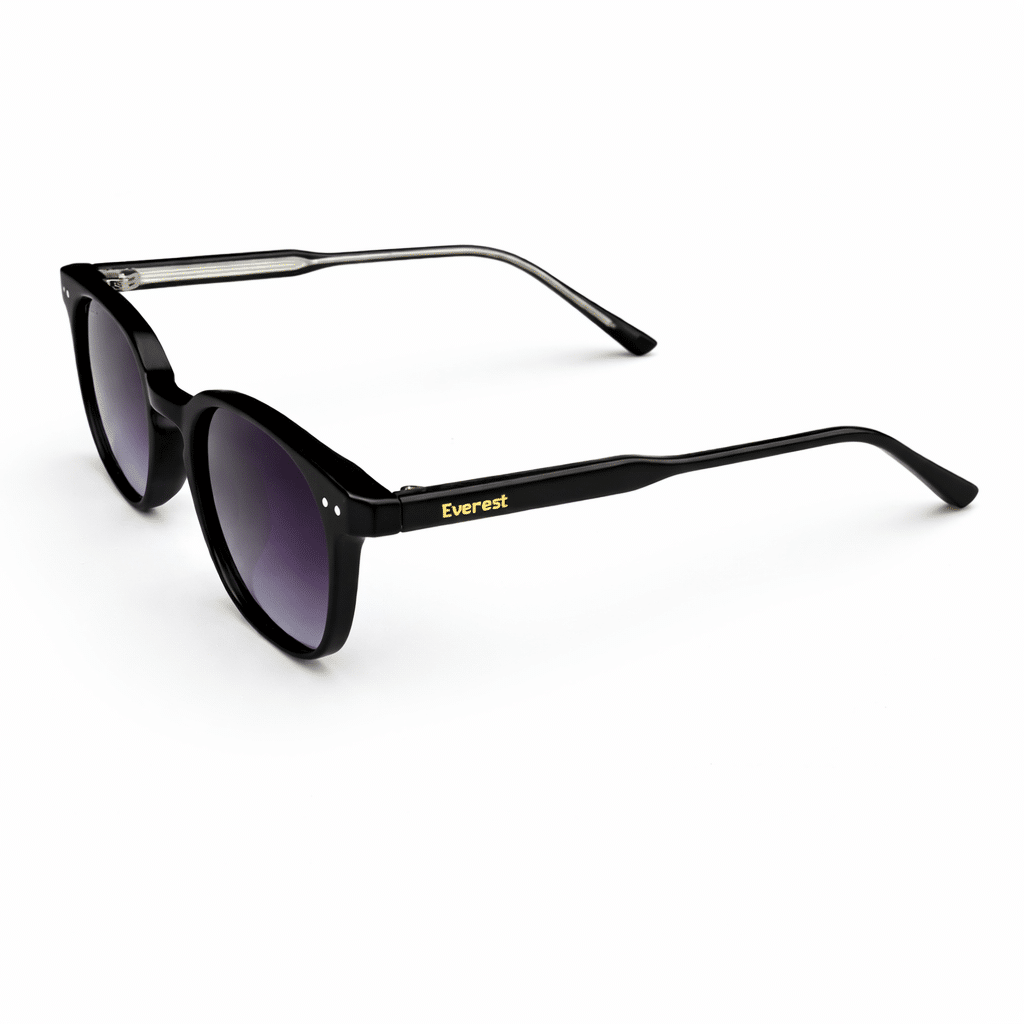 NS004S Everest Premium Black Square Sunglasses for Men & Women – UV Protection Gradient Purple Lens | Stylish Lightweight Frame - Image 1