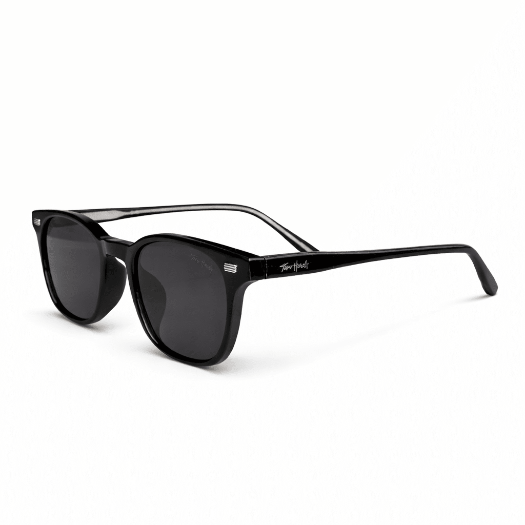 NS006S Premium Black Round Sunglasses for Men & Women | UV Protection | Stylish Modern Frame | Lightweight Designer Shades - Image 1